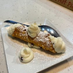 Cannoli on serving dish