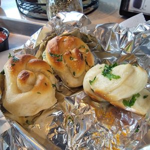 garlic knots in foil packet