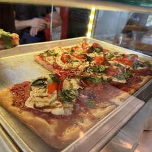 thin cut square cut Margherita pizza